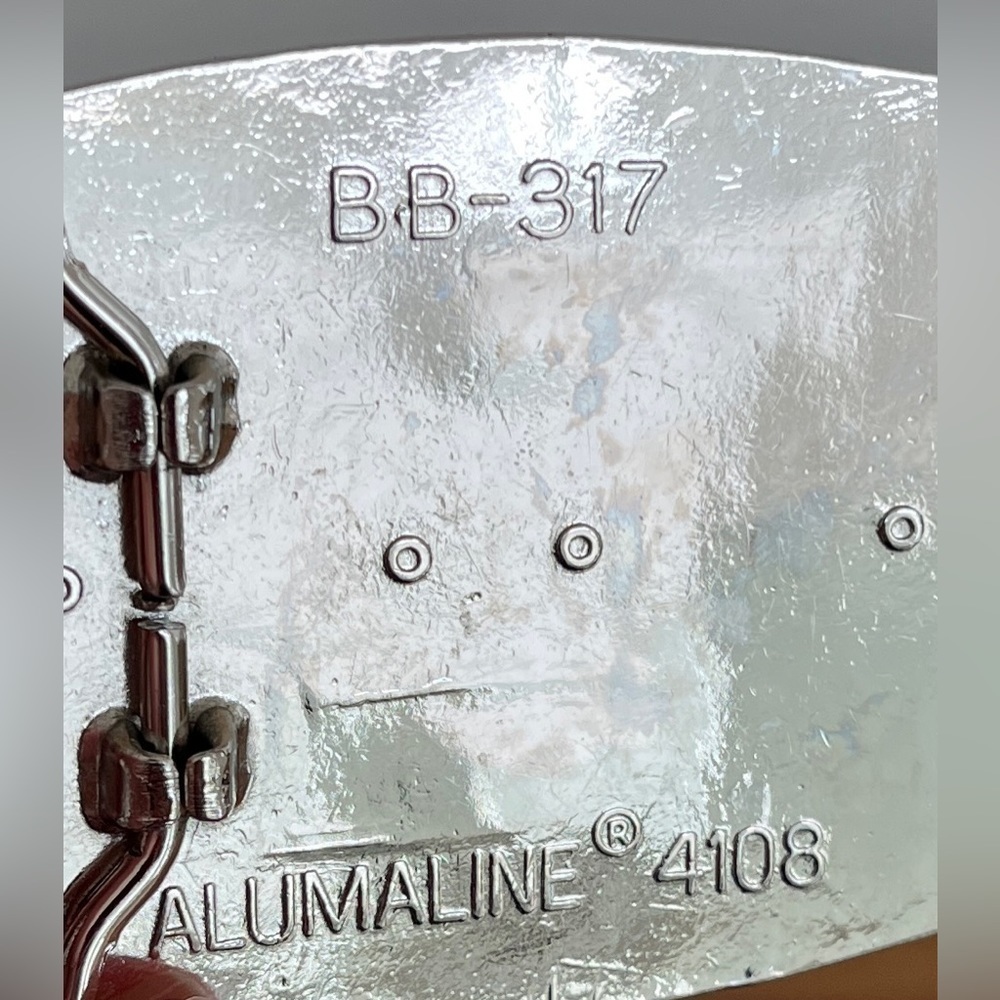ALUMALINE Bolo Tie & Belt Buckle Matching Set Square Dancers Western Silver Tone - Picture 7 of 15